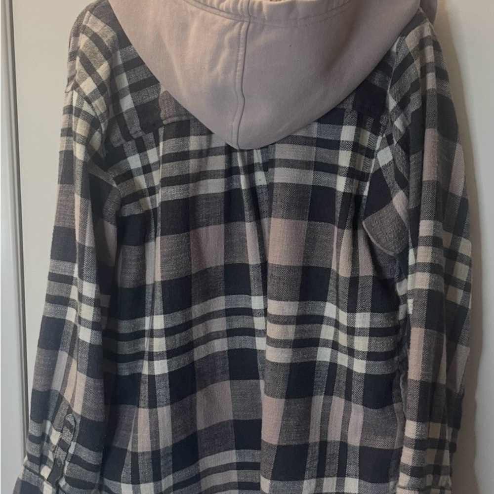American Eagle Outfitters Women's Hooded Flannel - Size Large - Picture 7 of 10